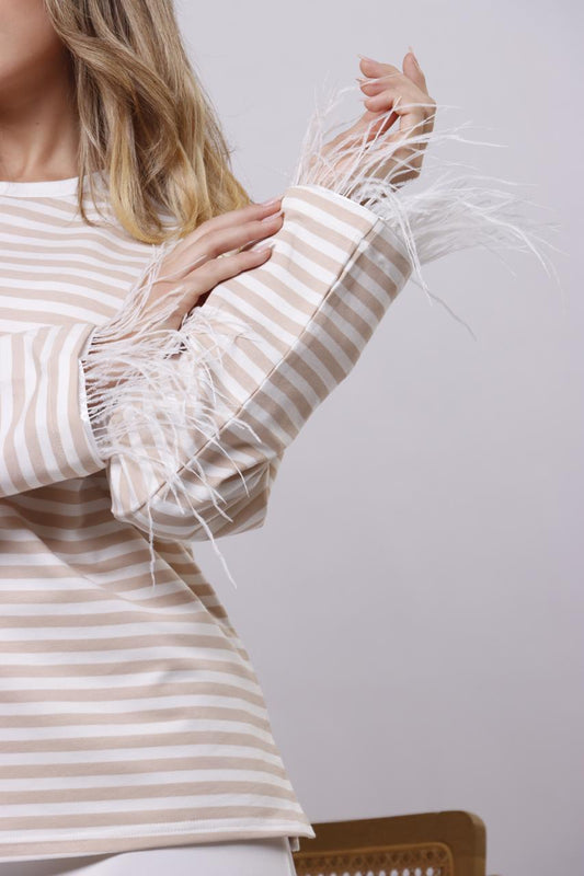 Striped beige sweater