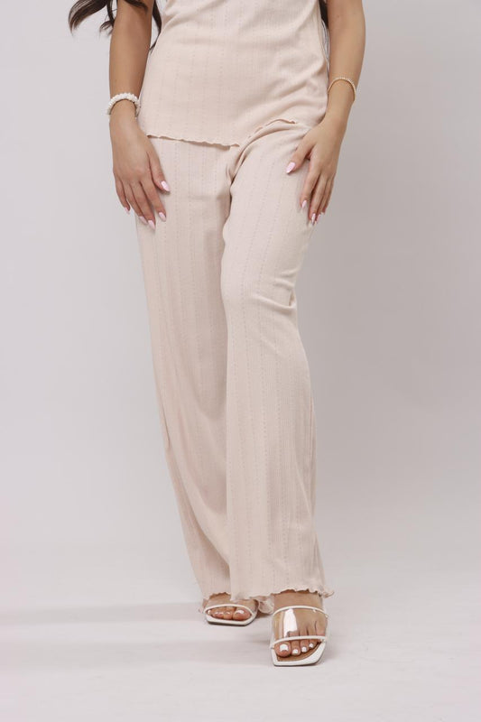 Beige breeze pants pj set