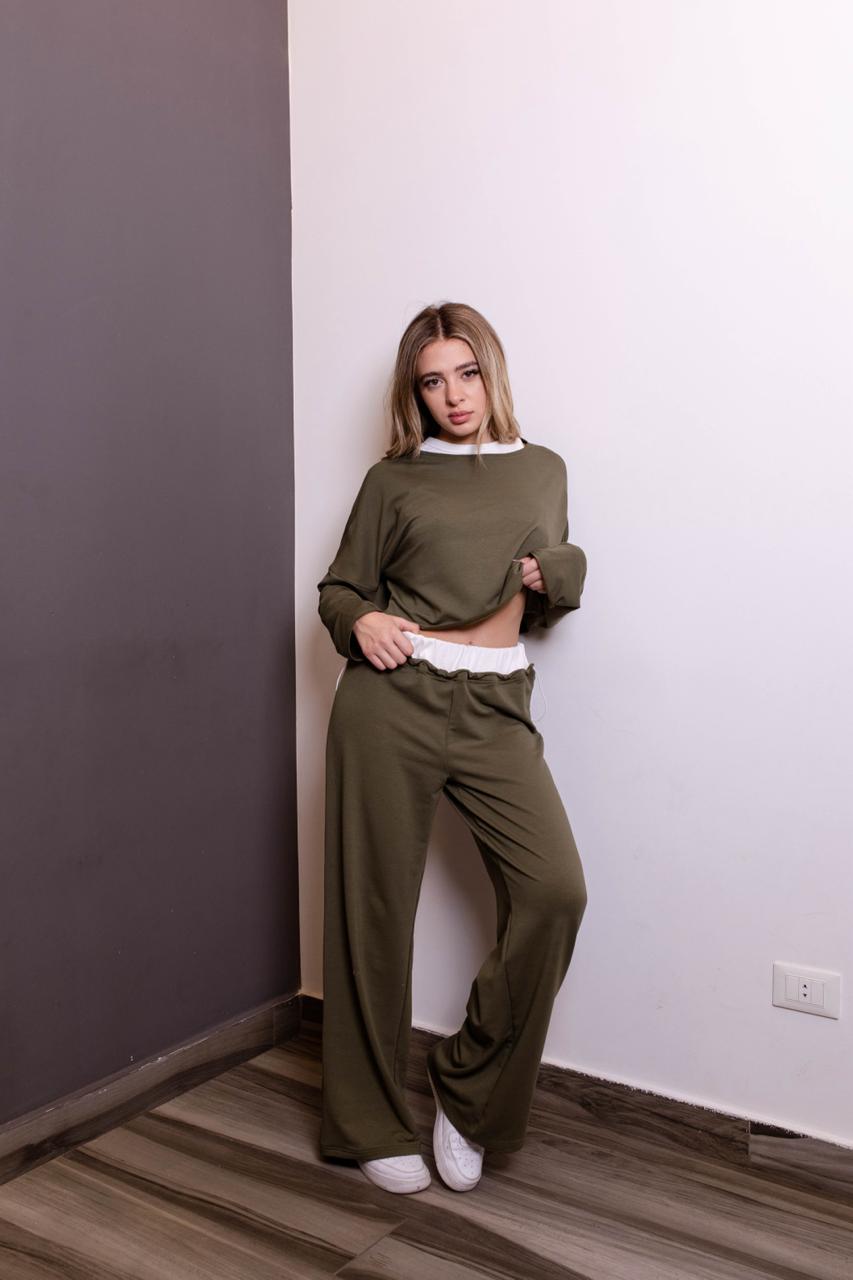 Olive green loungewear set