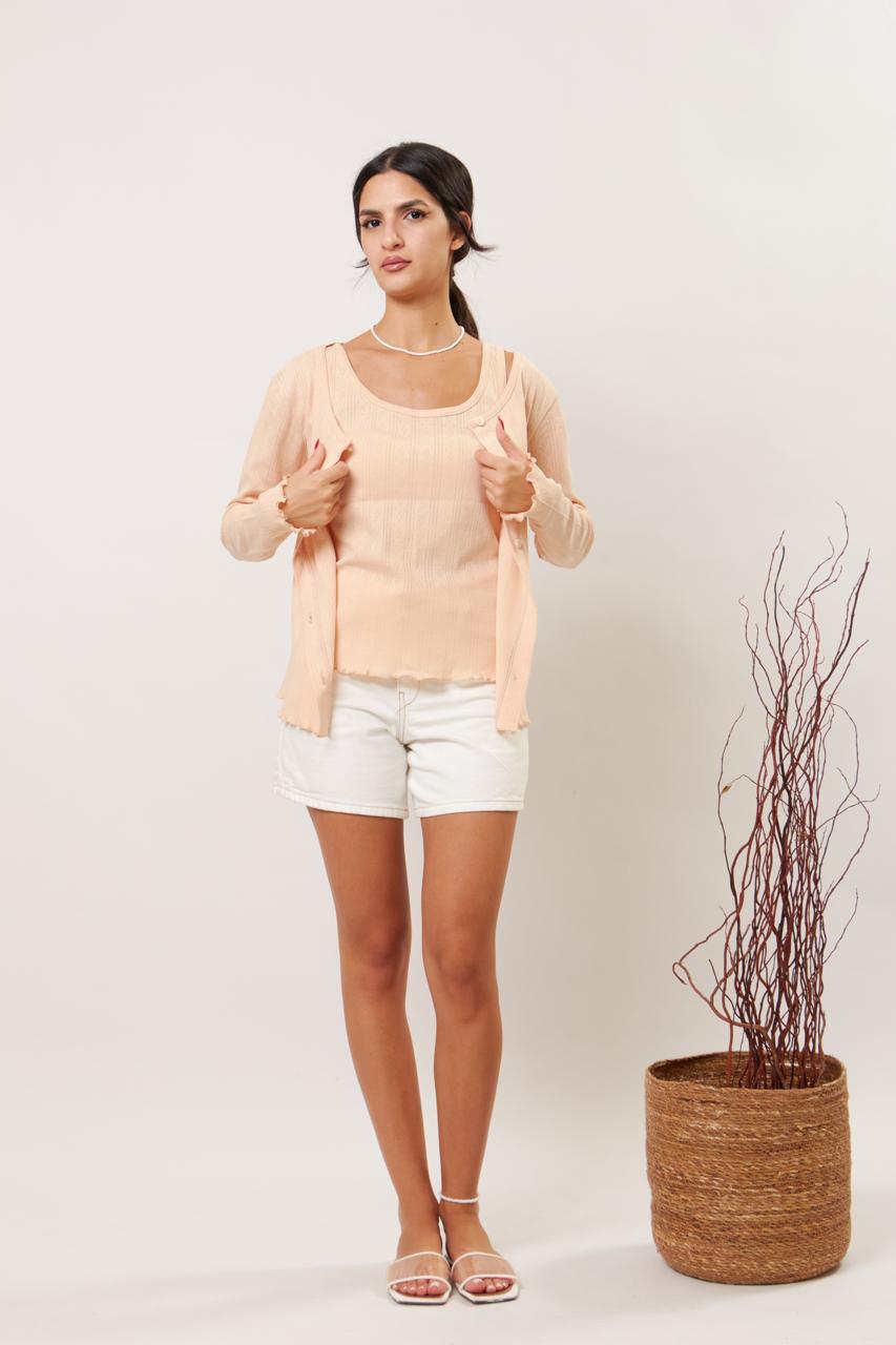 Peach blush twin set