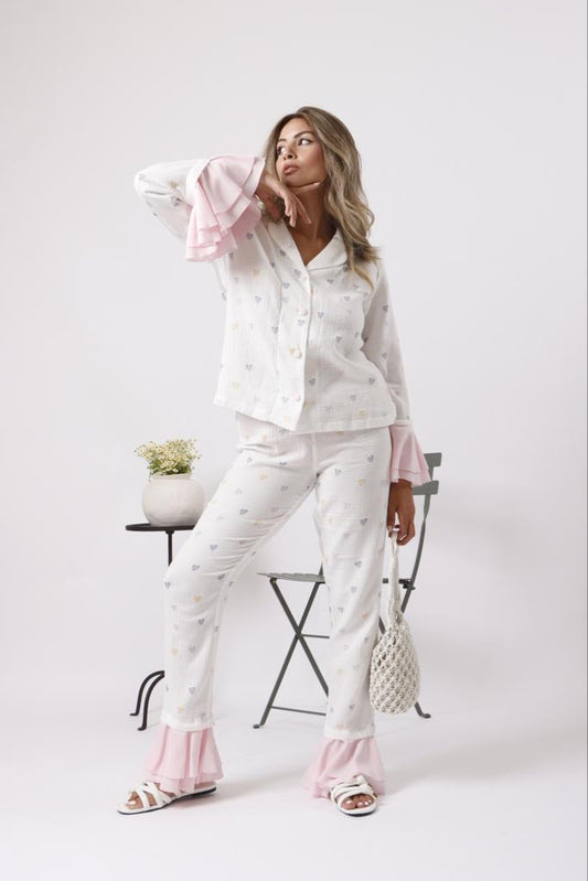 Ruffled heart pjs