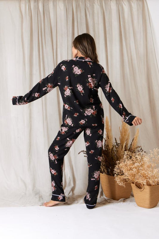 Red and pink floral pjs