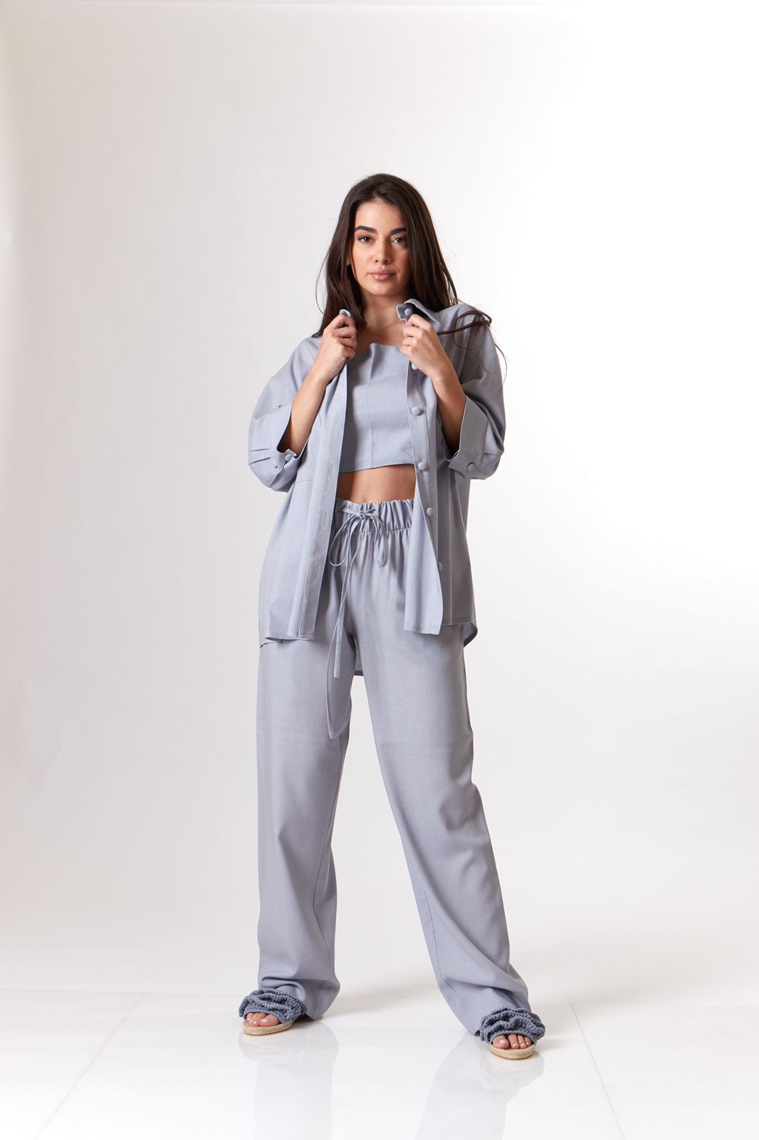 Grey linen set