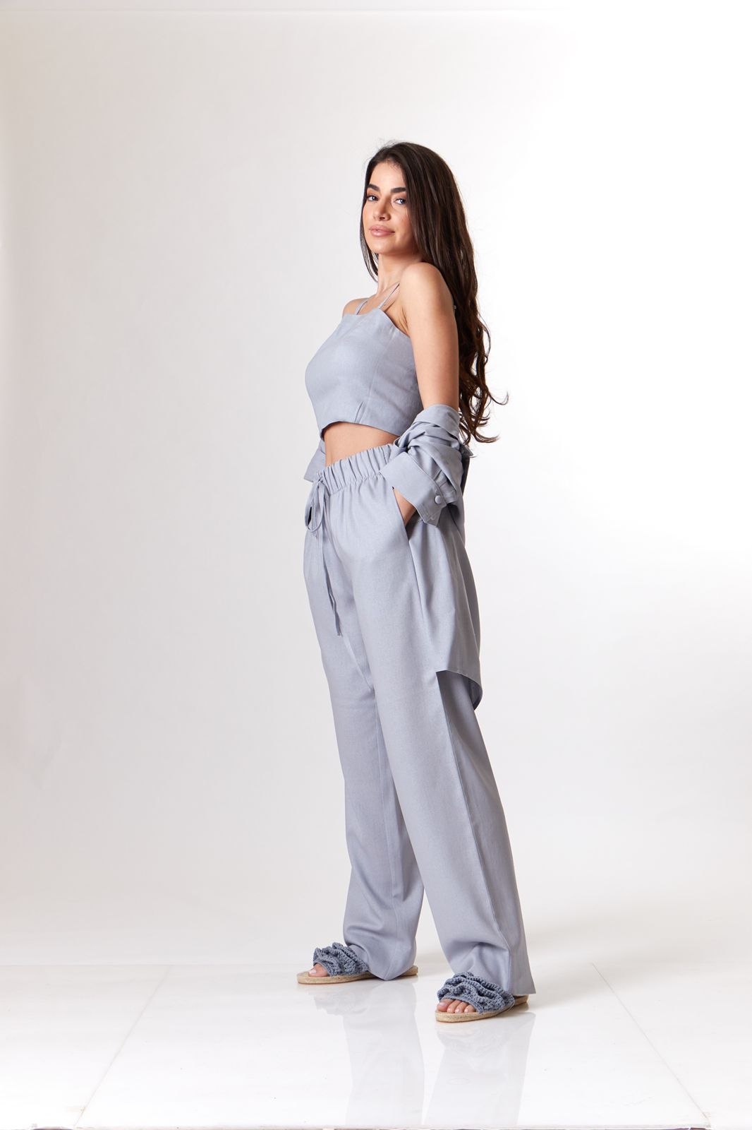 Grey linen set