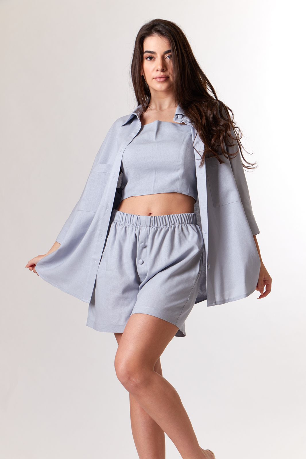 Grey linen set