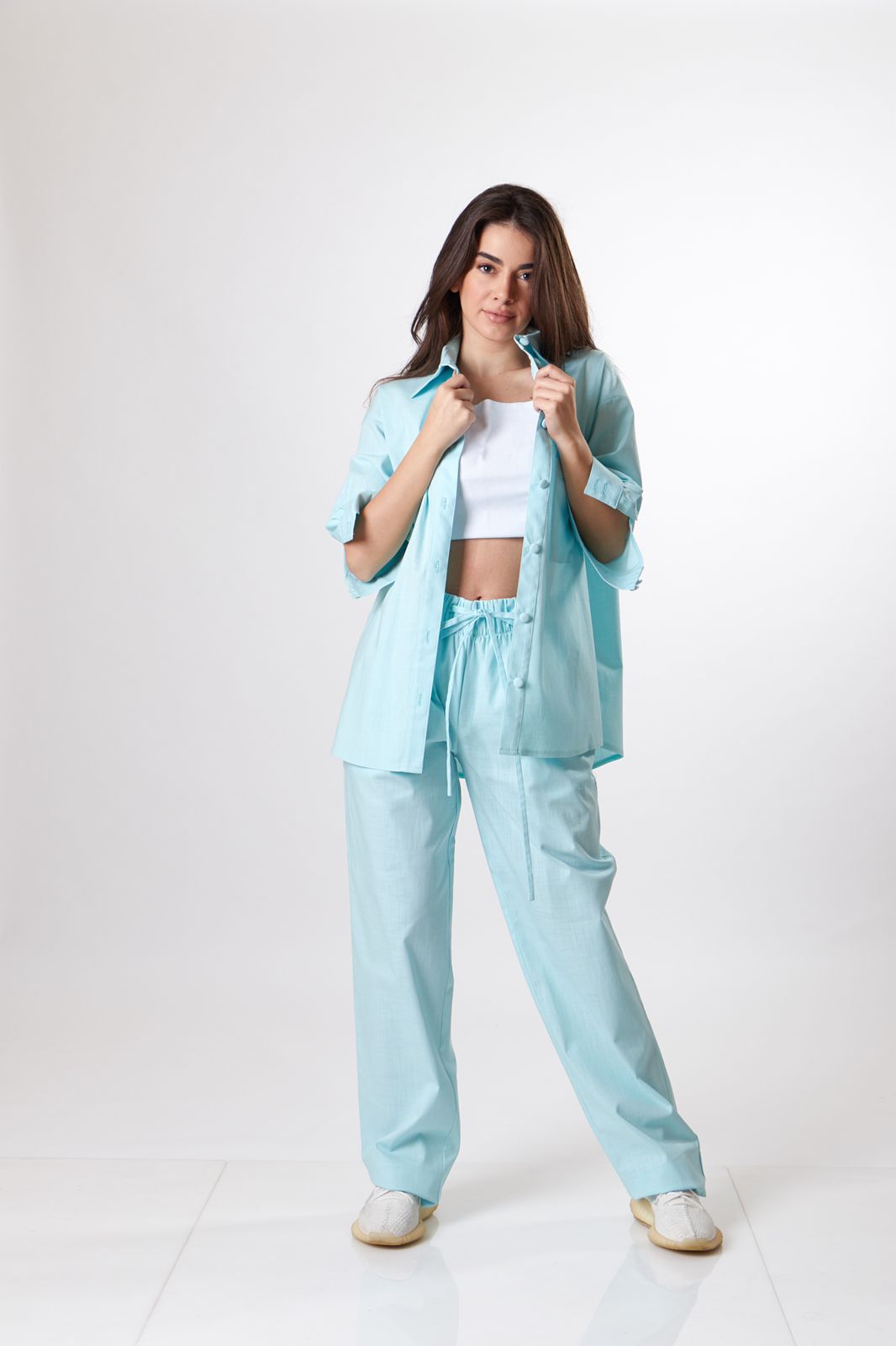 Frosty mint linen set