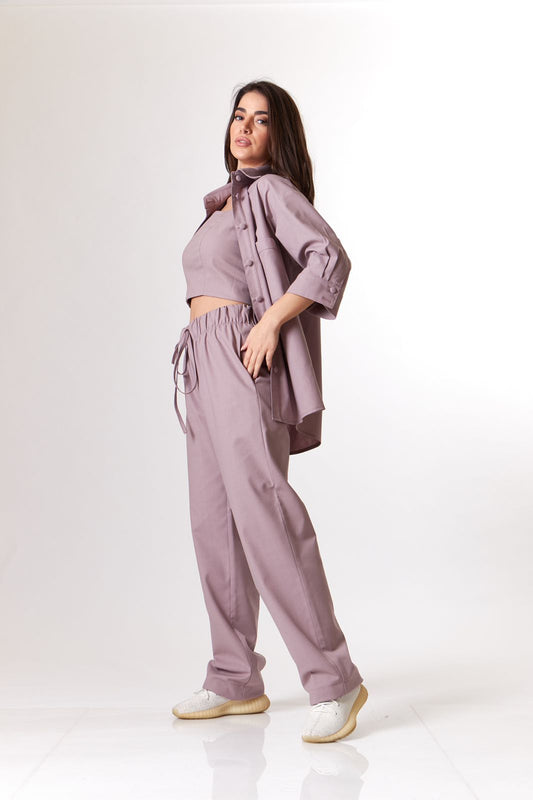 Powder pink linen set