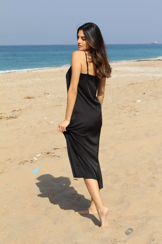 Black silk dress