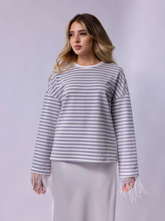 Striped blue sweater