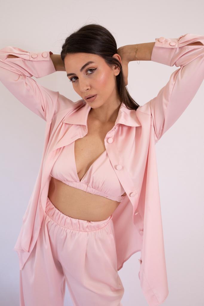 Baby pink set with a bralette