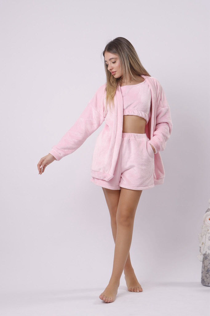 Soft pink fleece set