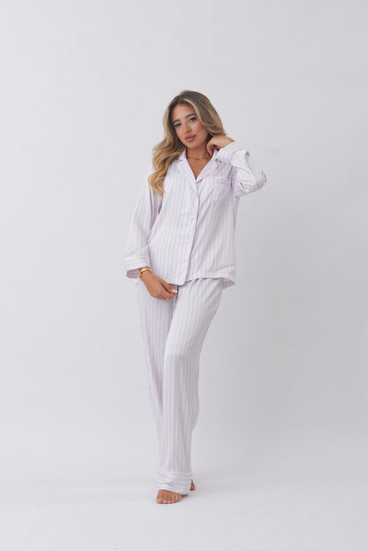 Lilac whisper striped set