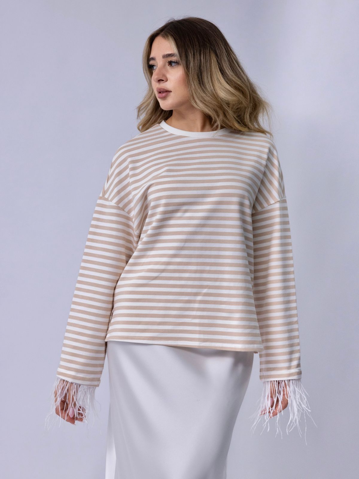 Striped beige sweater