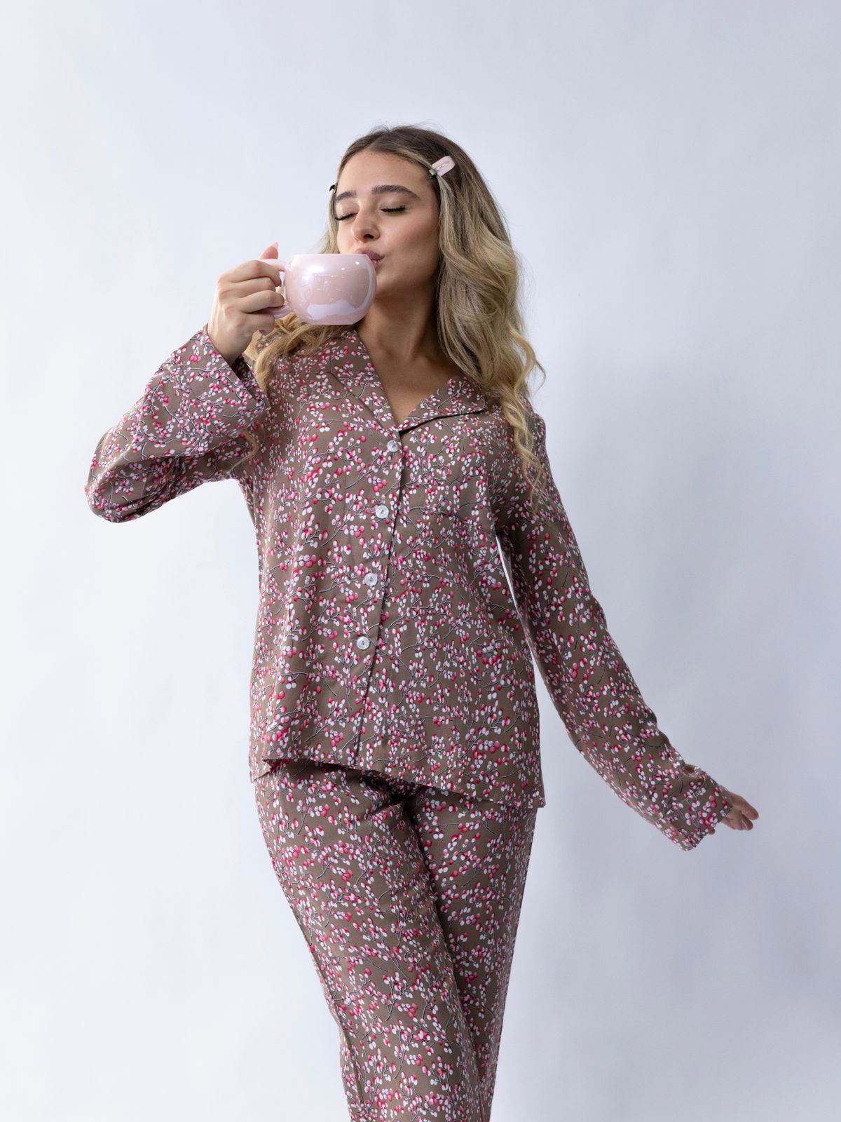 Fuchsia floral patterned pjs