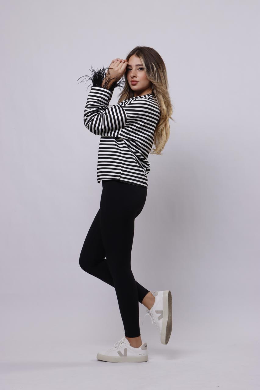 Striped black sweater