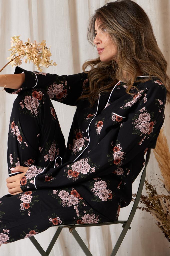Red and pink floral pjs