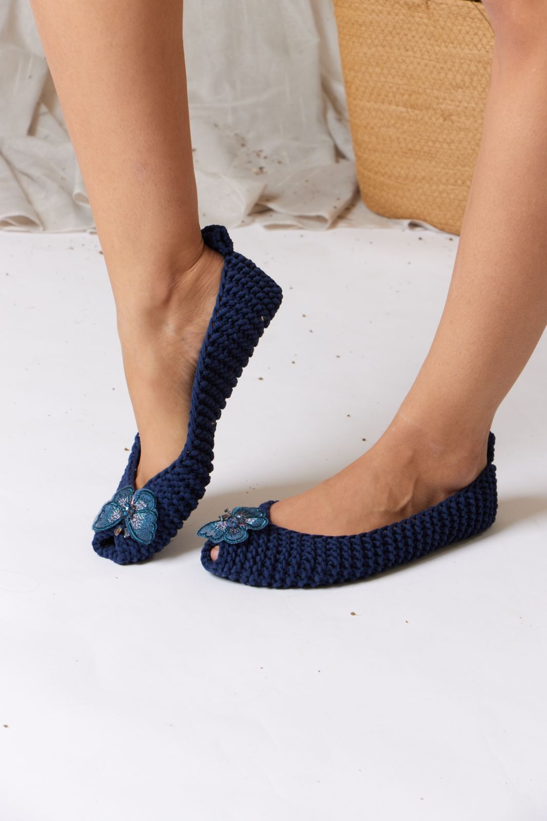 Navy blue slippers
