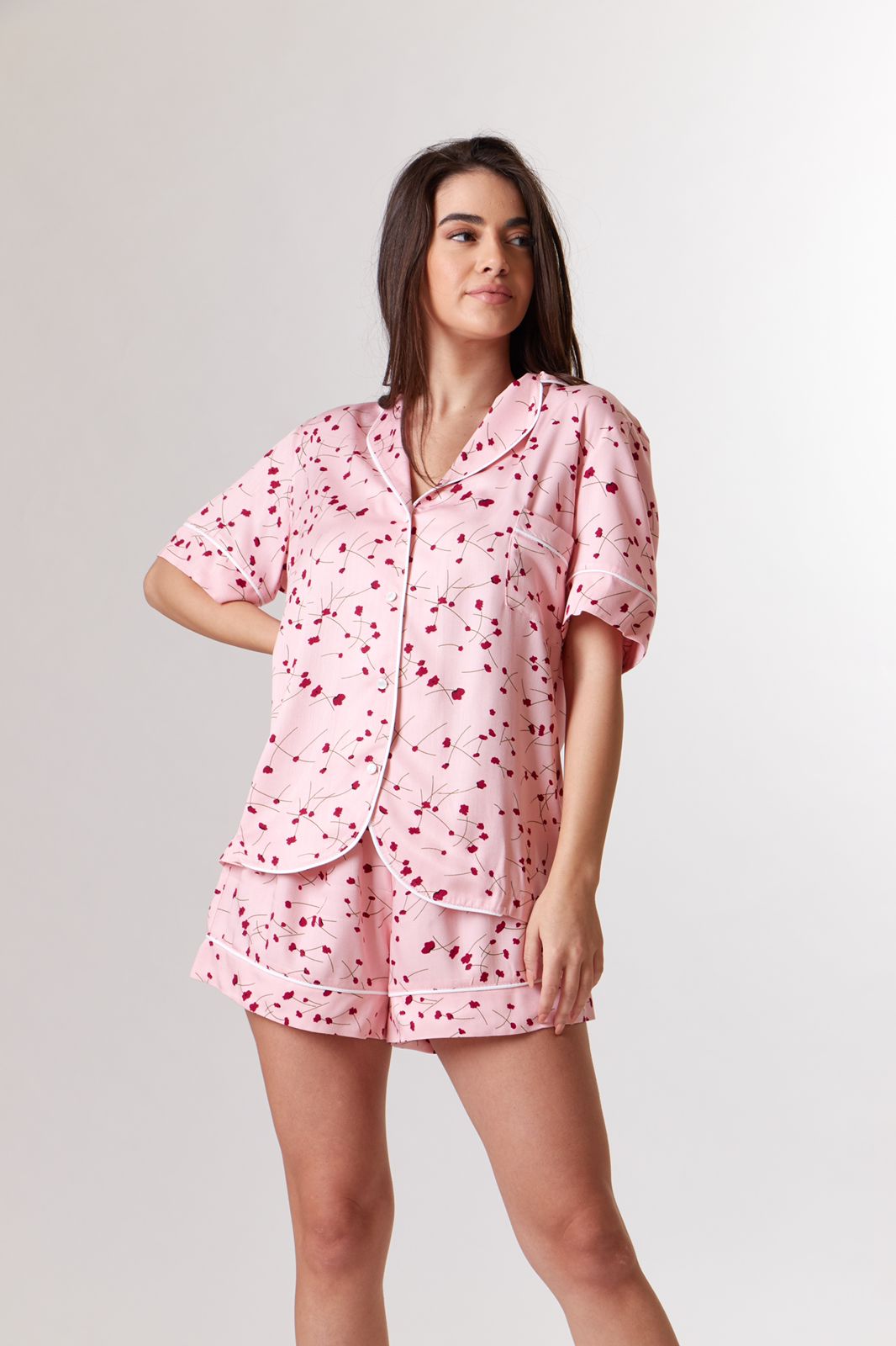 Pyjama fleuri rose